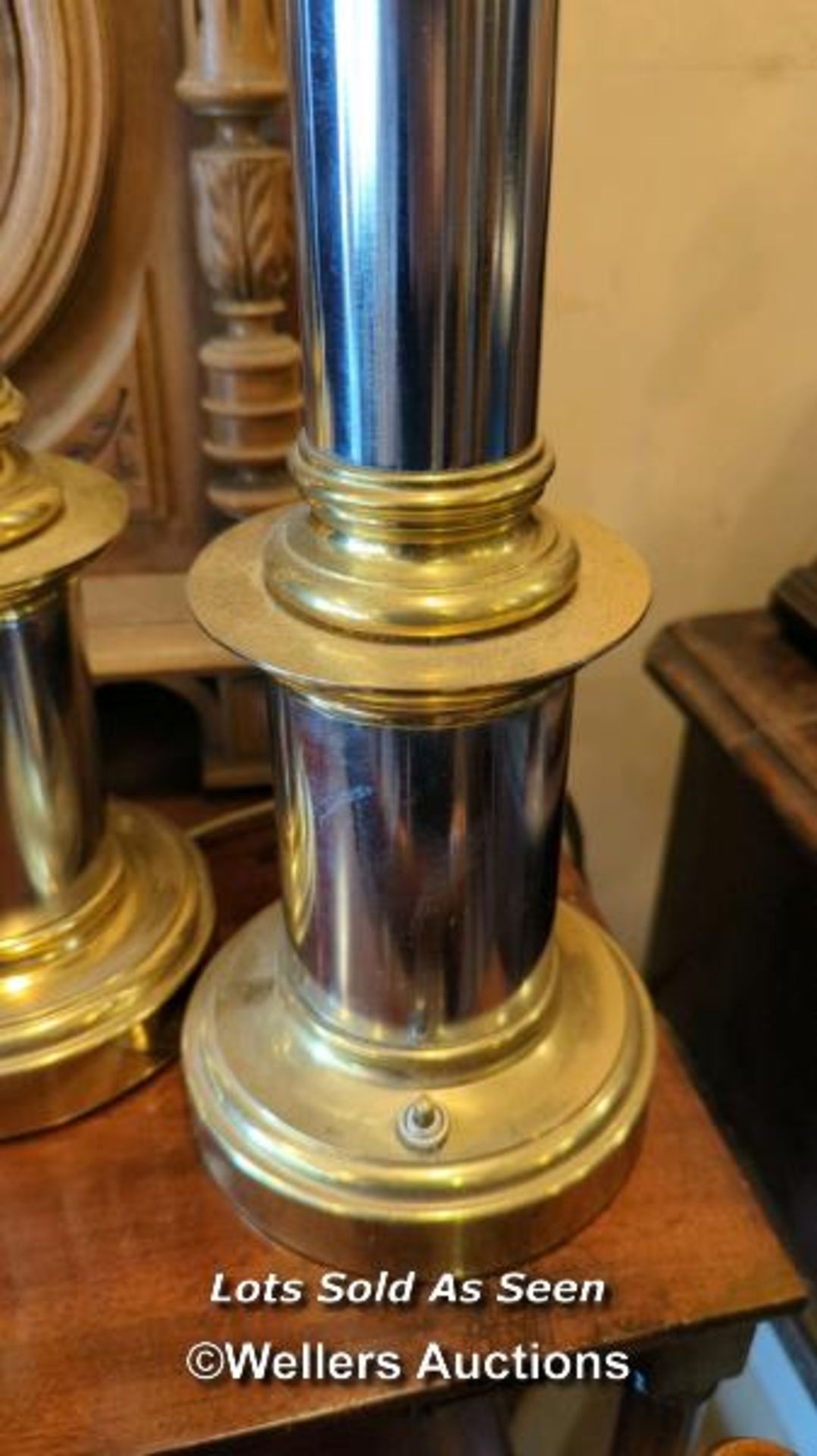 *PAIR OF LARGE TABLE LAMPS / LOCATED AT VICTORIA ANTIQUES, WADEBRIDGE, PL27 7DD - Image 2 of 3