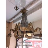 *BRASS FOUR LIGHT CEILING LIGHT FITTING / LOCATED AT VICTORIA ANTIQUES, WADEBRIDGE, PL27 7DD