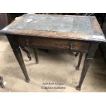 SMALL DESK WITH ONE DRAWER, IN NEED OF RESTORATION, 30 X 18 X 30 INCHES / LOCATED AT VICTORIA