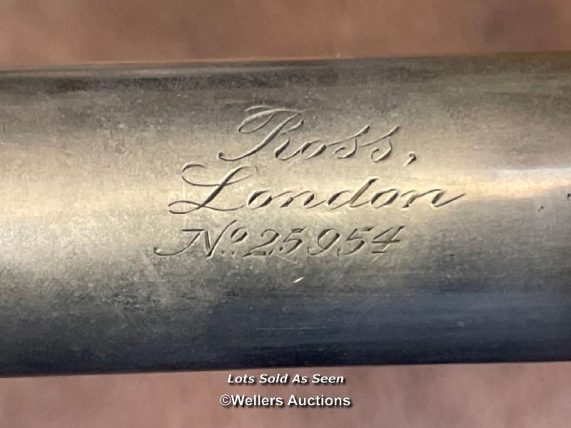 *NAVY TELESCOPE BY ROSS OF LONDON , NO. 25954, WITH ROPE GRIP / LOCATED AT VICTORIA ANTIQUES, - Image 3 of 4