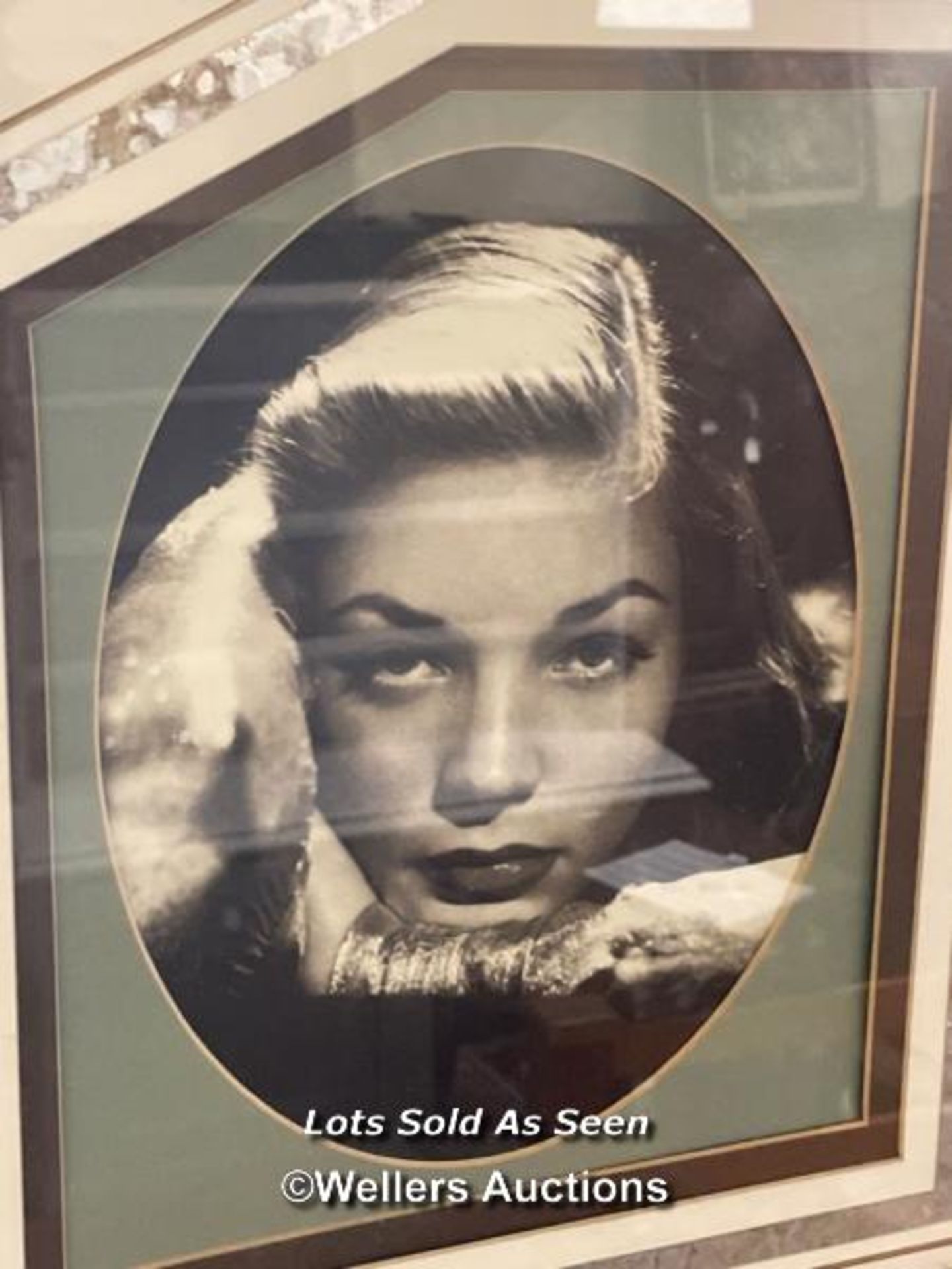 *FRAMED AND GLAZED PHOTO OF LAUREN BACALL WITH ORIGINAL FILM CELLS, 49.5 X 56CM / LOCATED AT - Image 2 of 2