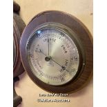 *CIRCULAR ANEROID BAROMETER BY A FRANKS LTD, MANCHESTER / LOCATED AT VICTORIA ANTIQUES,