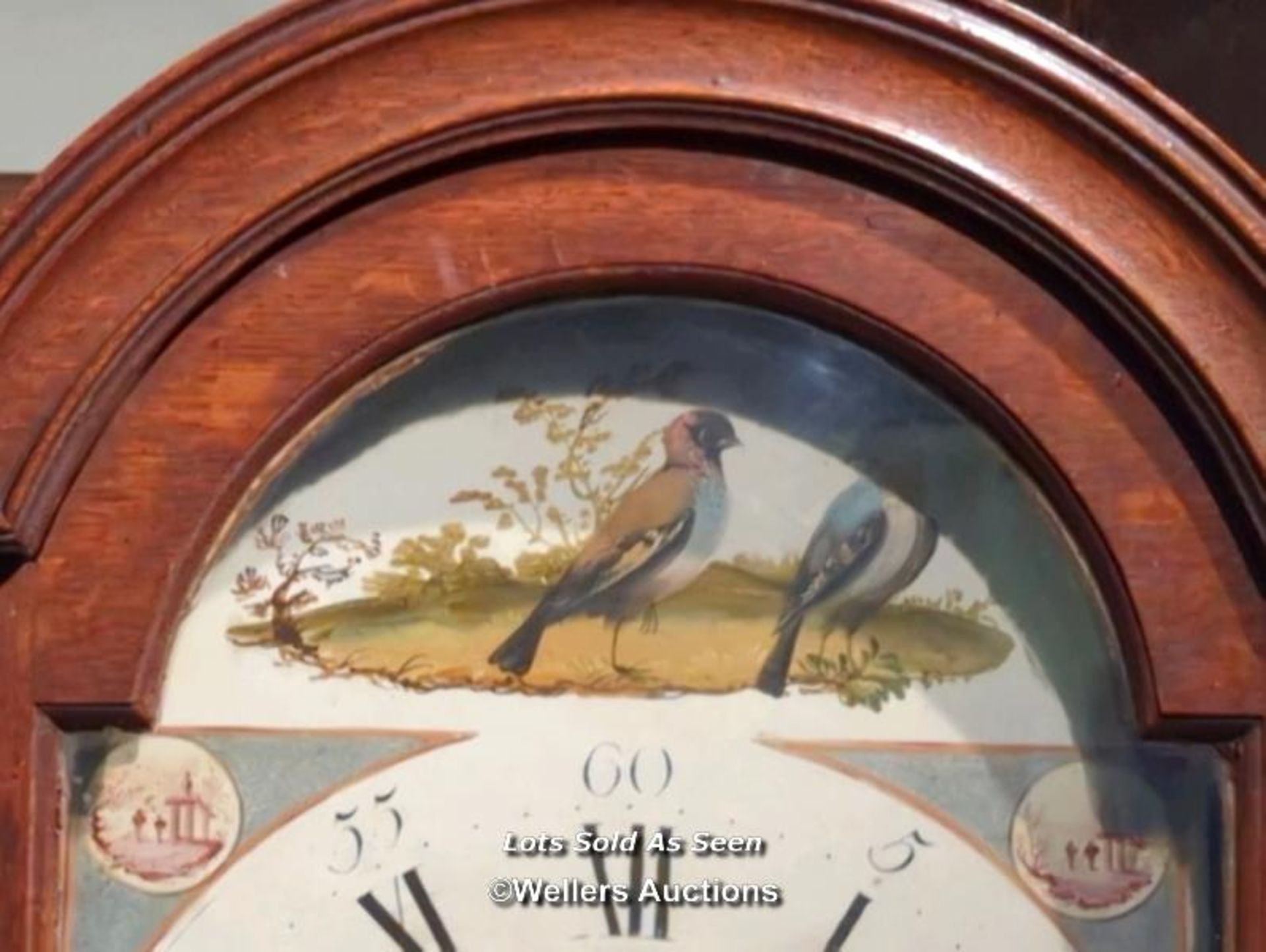 *18TH CENTURY 8 DAY OAK LONGCASE CLOCK WITH PAINTED DIAL, 198CM / LOCATED AT VICTORIA ANTIQUES, - Image 4 of 5