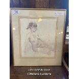 *FRAMED AND GLAZED WATERCOLOUR OF A NUDE BY JOHN GILLO, 33 X 37CM / LOCATED AT VICTORIA ANTIQUES,