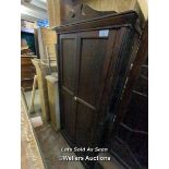 WARDROBE WITH TWO DOORS, 31 X 15 X 71 INCHES / LOCATED AT VICTORIA ANTIQUES, WADEBRIDGE, PL27 7DD