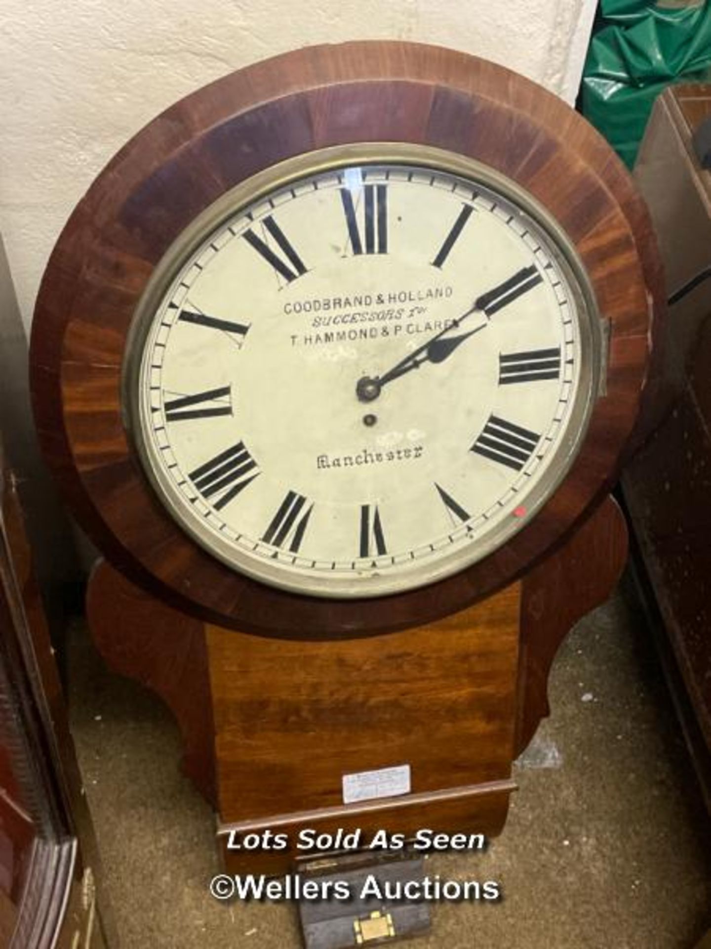 *DROP DIAL CLOCK, GOODBRAND AND HOLLAND SUCCESSORS TO T. H. HAMMOND AND P. CLAIR / LOCATED AT