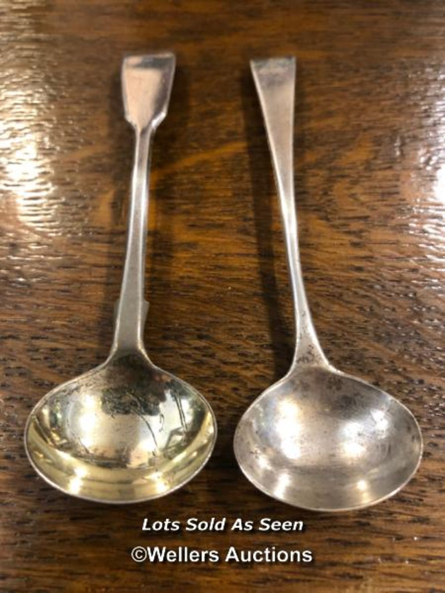 *TWO 18TH CENTURY SILVER SPOONS, ONE BY WILLIAM BATEMAN, LONDON 1781 / LOCATED AT VICTORIA ANTIQUES,