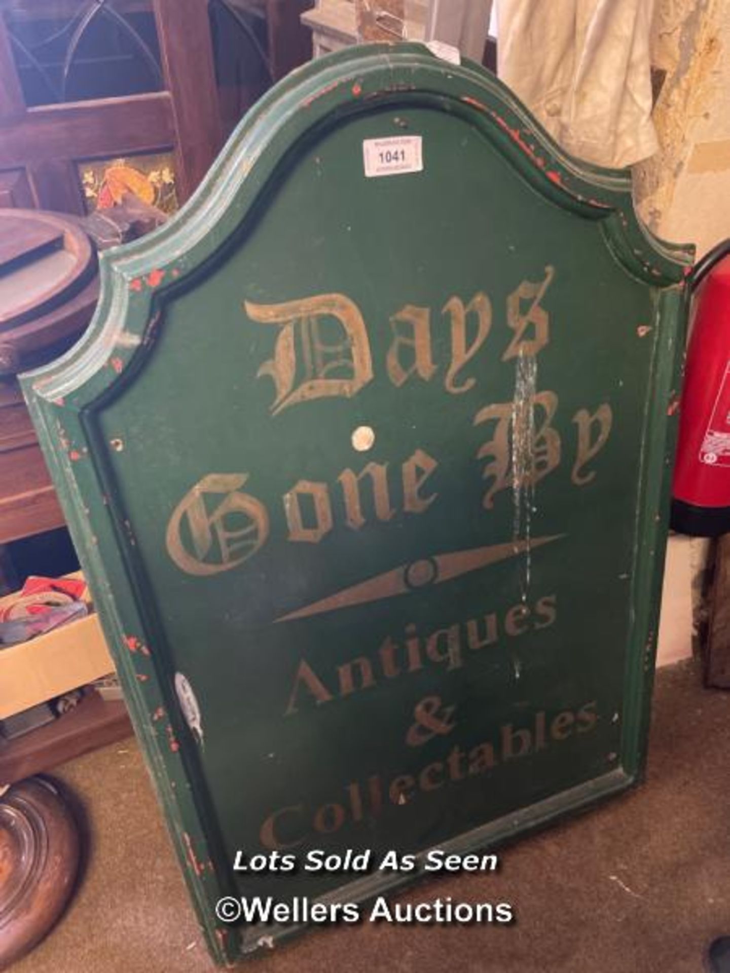 *LARGE 'DAYS GONE BY' WOODEN SIGN, 81 X 124CM / LOCATED AT VICTORIA ANTIQUES, WADEBRIDGE, PL27 7DD