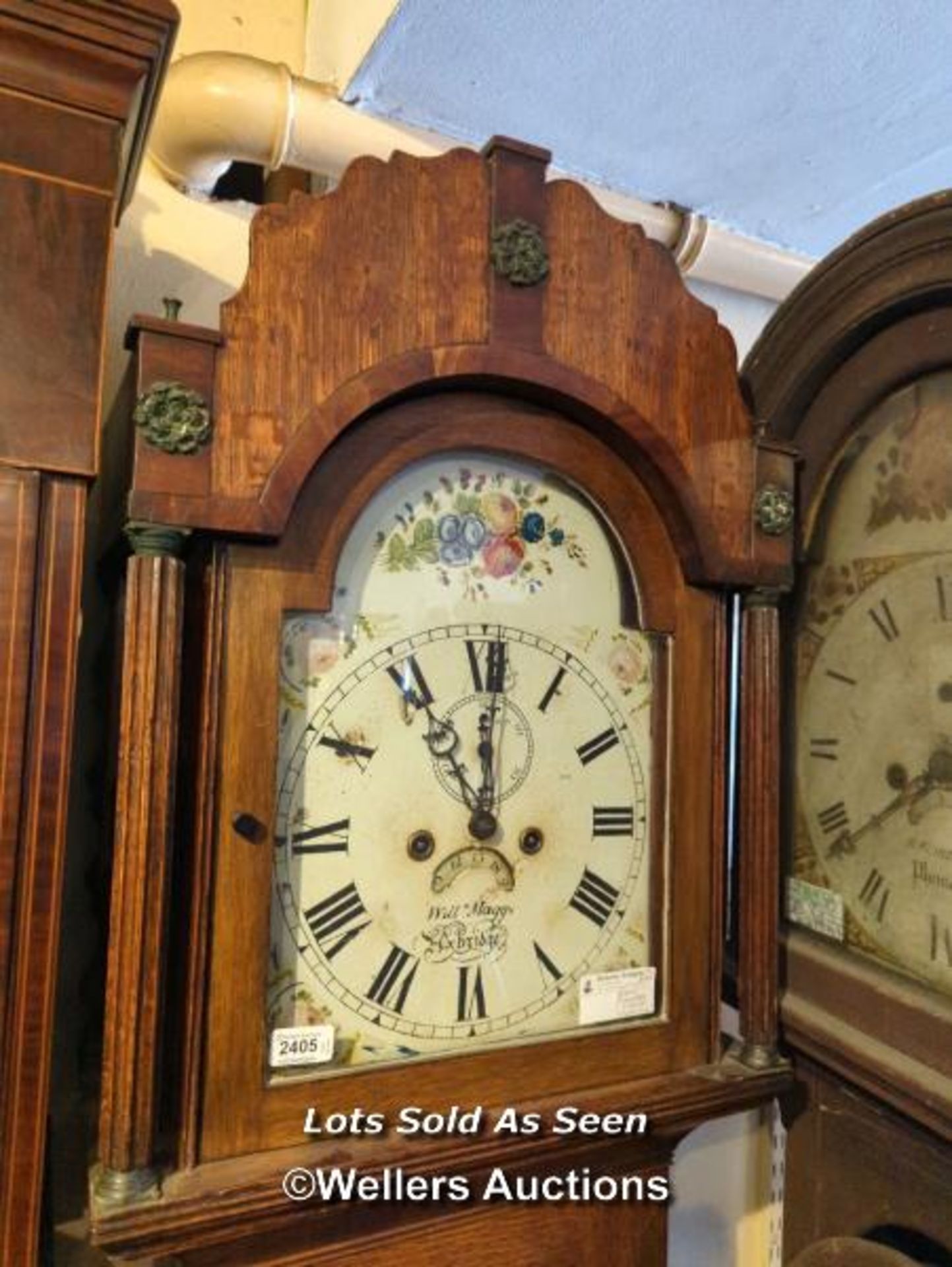 *OAK LONGCASE 8 DAY CLOCK SIGNED WILLIAM MAGGS, AXBRIDGE, 208CM / LOCATED AT VICTORIA ANTIQUES, - Image 2 of 4