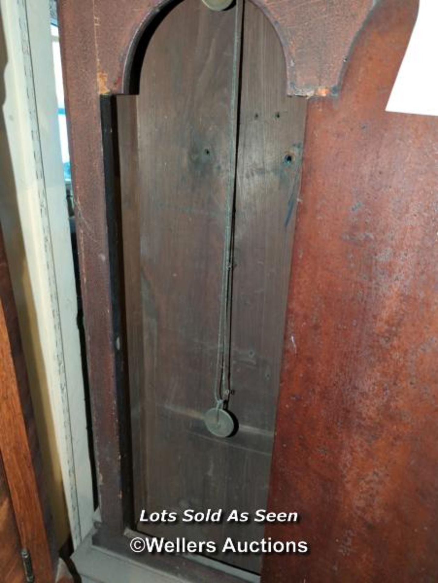 *PAINTED PINE 8 DAY LONGCASE CLOCK SIGNED R GARLAND, "PLYMOUTH, 204CM / LOCATED AT VICTORIA - Image 3 of 3