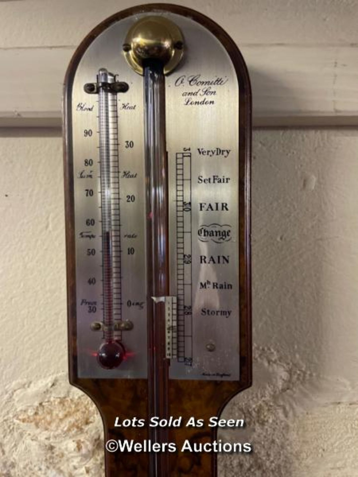 *WEATHER BAROMETER BY C. COMITTI AND SON, LONDON / LOCATED AT VICTORIA ANTIQUES, WADEBRIDGE, PL27 - Image 2 of 2