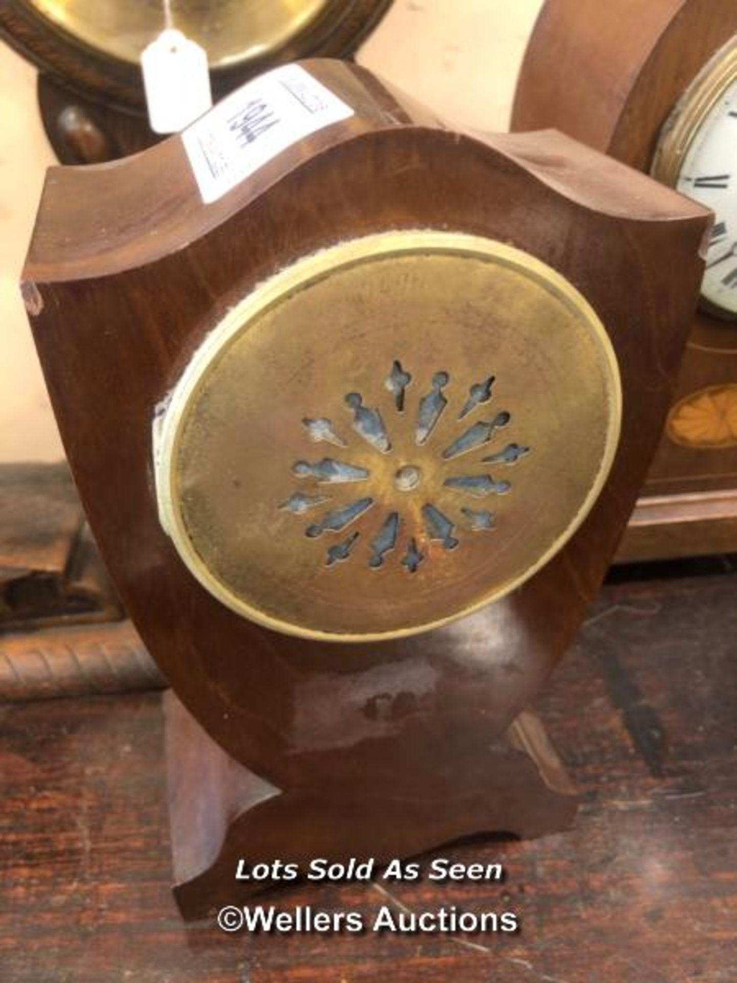 *EDWARDIAN INLAID MAHOGANY MANTEL CLOCK / LOCATED AT VICTORIA ANTIQUES, WADEBRIDGE, PL27 7DD - Image 3 of 3