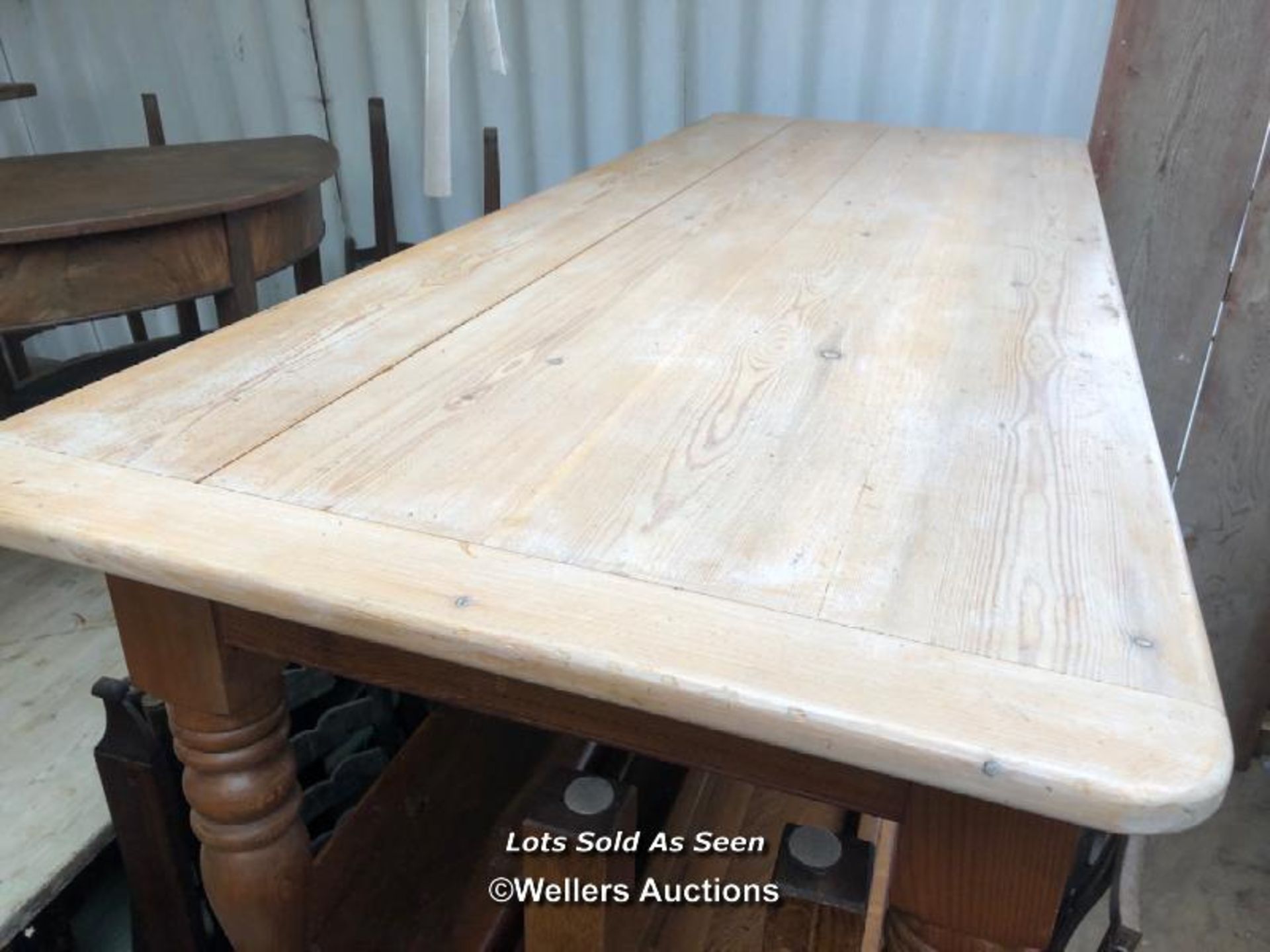 *PINE KITCHEN TABLE WITH TWO DRAWERS, 77 X 30 X 31 - Image 2 of 3
