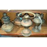 *SIX OLD OIL LAMP BASES / LOCATED AT VICTORIA ANTIQUES, WADEBRIDGE, PL27 7DD