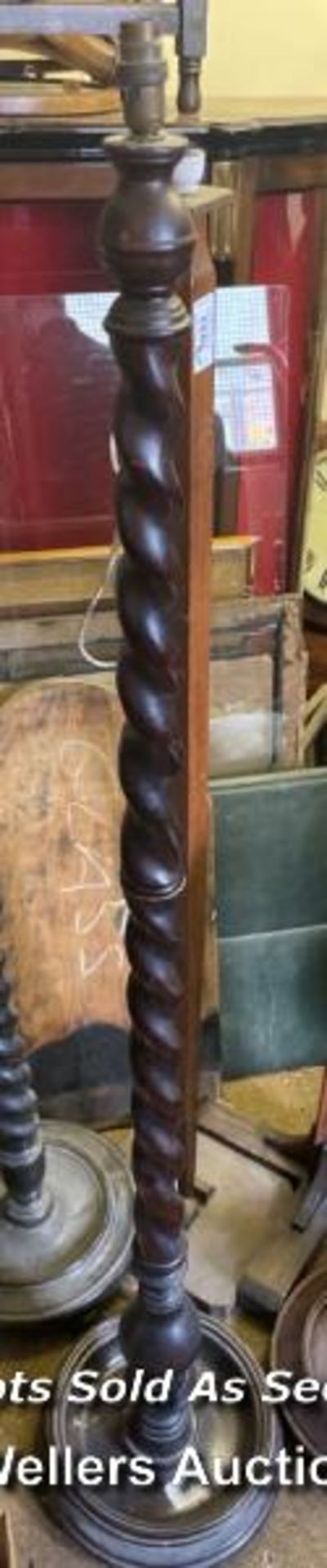 *ONE BARLEY TWIST STANDARD LAMP / LOCATED AT VICTORIA ANTIQUES, WADEBRIDGE, PL27 7DD