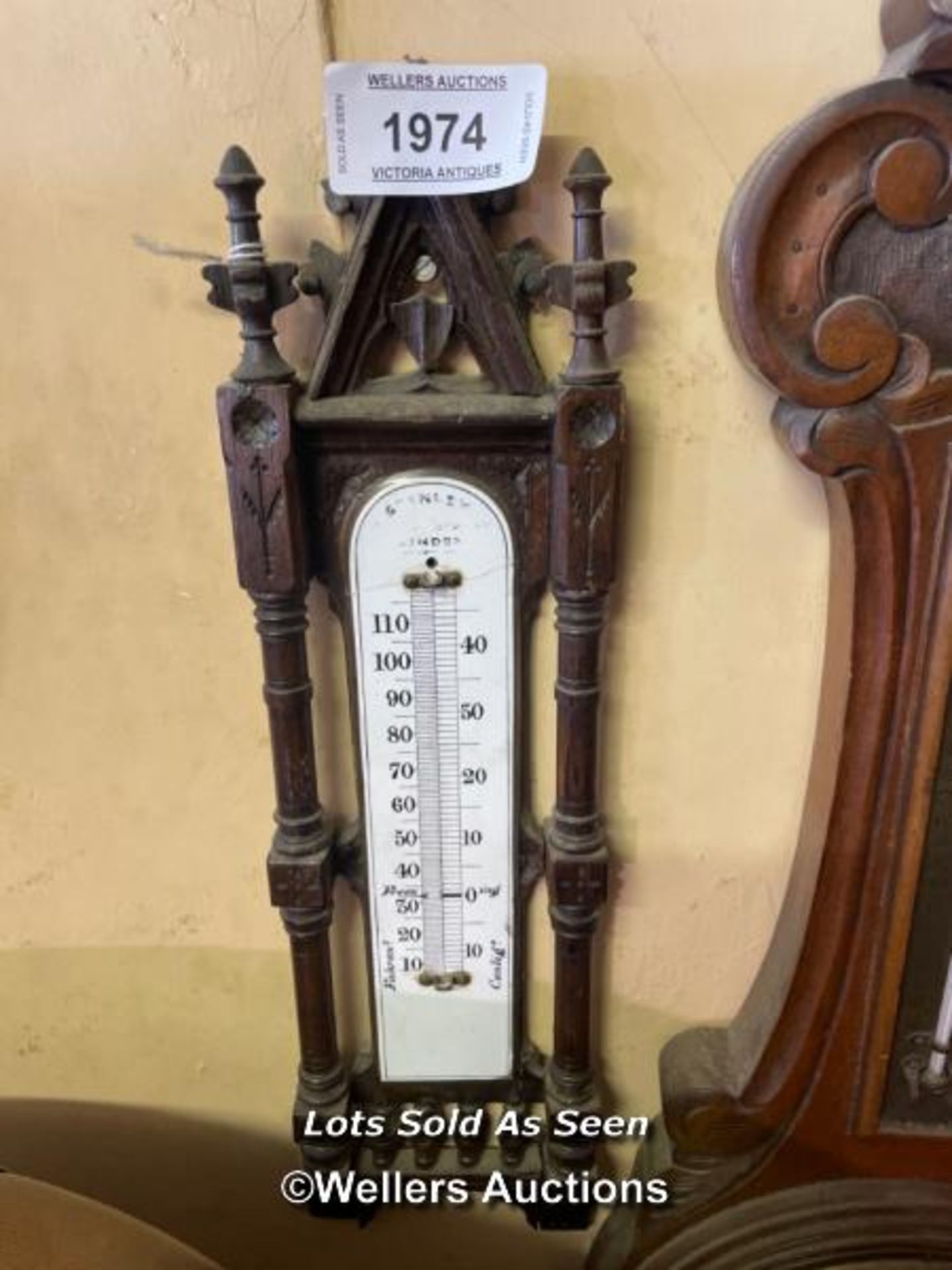 *VICTORIAN ARCHITECTURAL THERMOMETER FRAME / LOCATED AT VICTORIA ANTIQUES, WADEBRIDGE, PL27 7DD