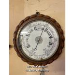 *CIRCULAR ANEROID BAROMETER IN ROPETWIST FRAME / LOCATED AT VICTORIA ANTIQUES, WADEBRIDGE, PL27 7DD