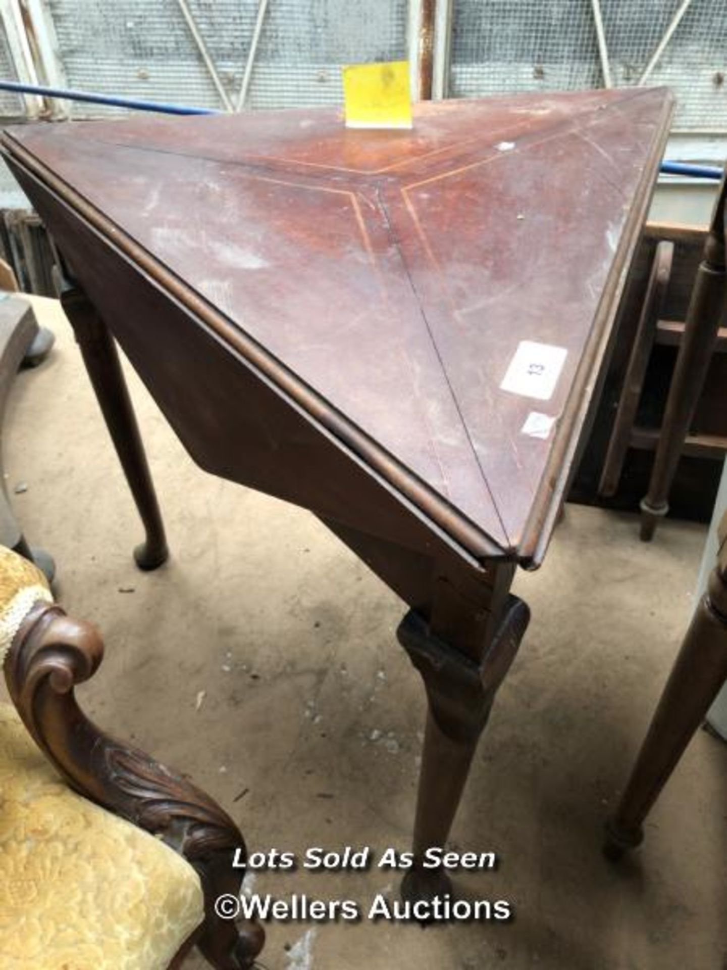 HEXAGONAL FOLDING LEAF TABLE, 36 X 28 INCHES / LOCATED AT VICTORIA ANTIQUES, WADEBRIDGE, PL27 7DD