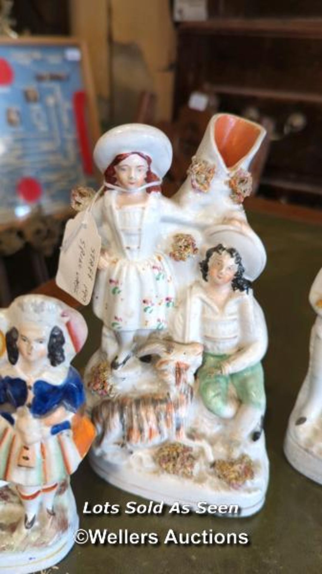 *FIVE STAFFORDSHIRE FLATBACK FIGURES INCLUDING A PAIR / LOCATED AT VICTORIA ANTIQUES, WADEBRIDGE, - Image 3 of 6