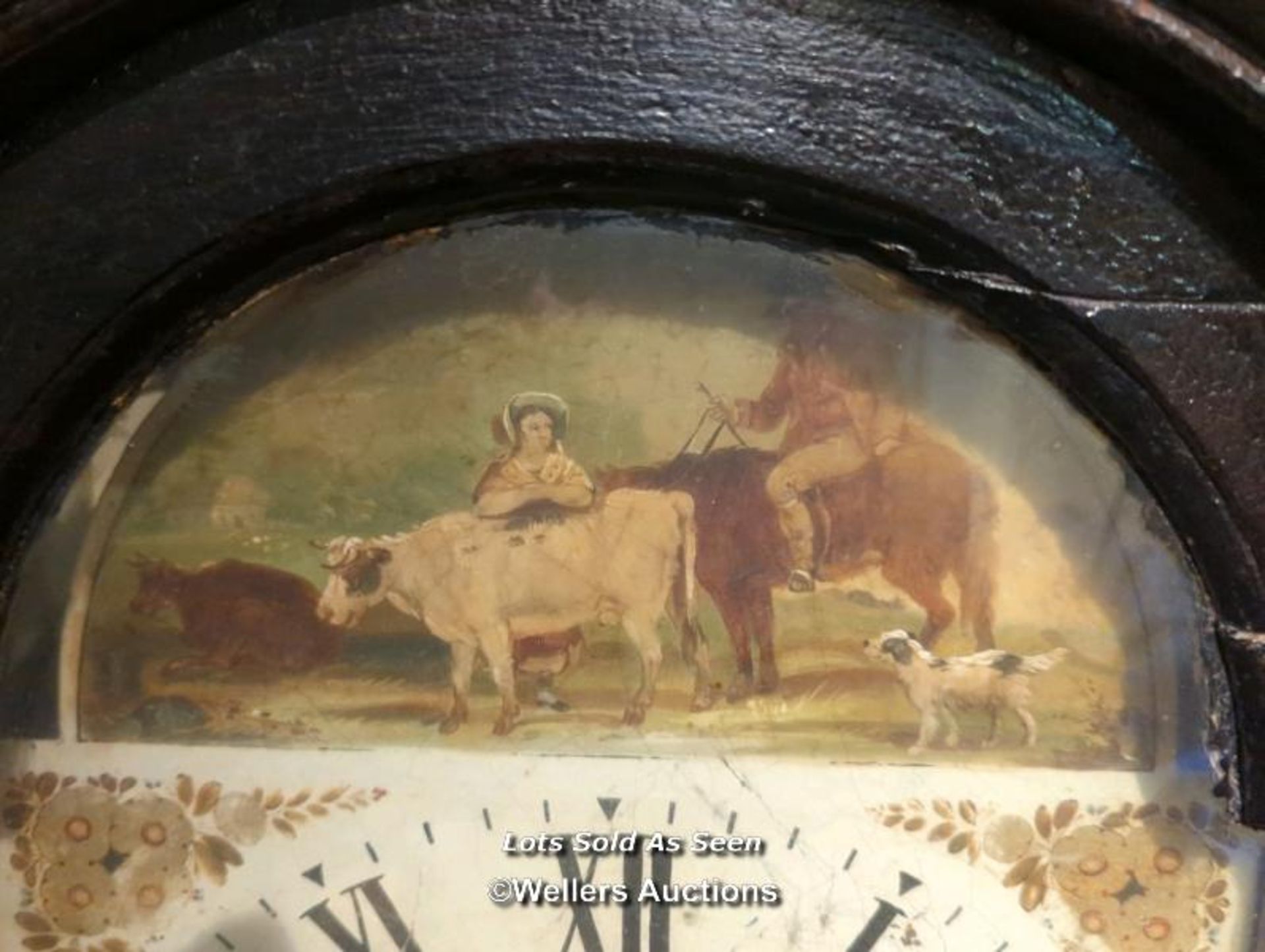 *EBONISED 8 DAY LONGCASE CLOCK, PAINTED DIAL, 200CM / LOCATED AT VICTORIA ANTIQUES, WADEBRIDGE, PL27 - Image 4 of 5