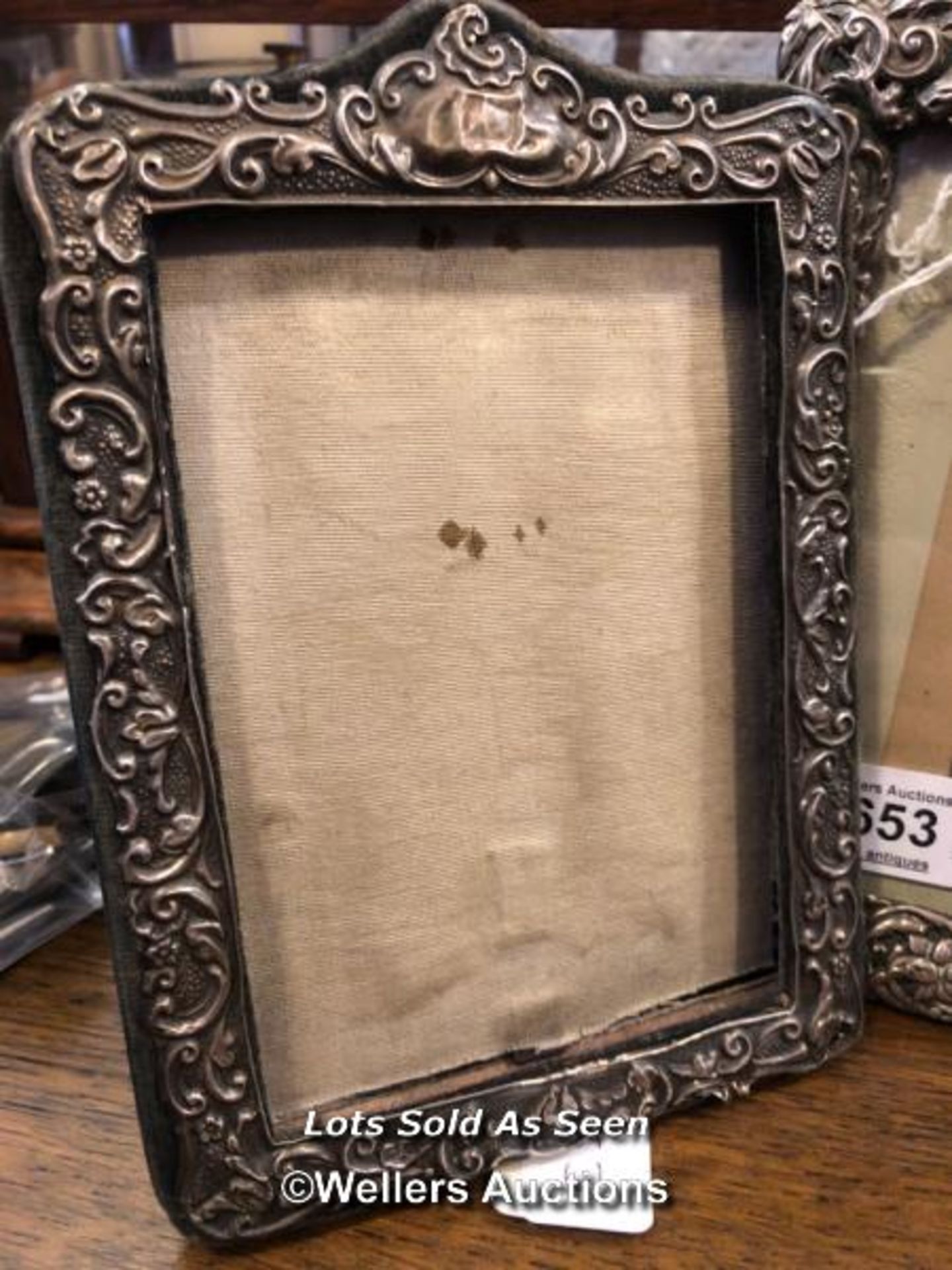 *TWO ANTIQUE SILVER PHOTOGRAPH FRAMES, WORN / LOCATED AT VICTORIA ANTIQUES, WADEBRIDGE, PL27 7DD - Image 3 of 3