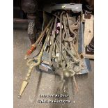 COLLECTION OF FIRE IRONS / LOCATED AT VICTORIA ANTIQUES, WADEBRIDGE, PL27 7DD