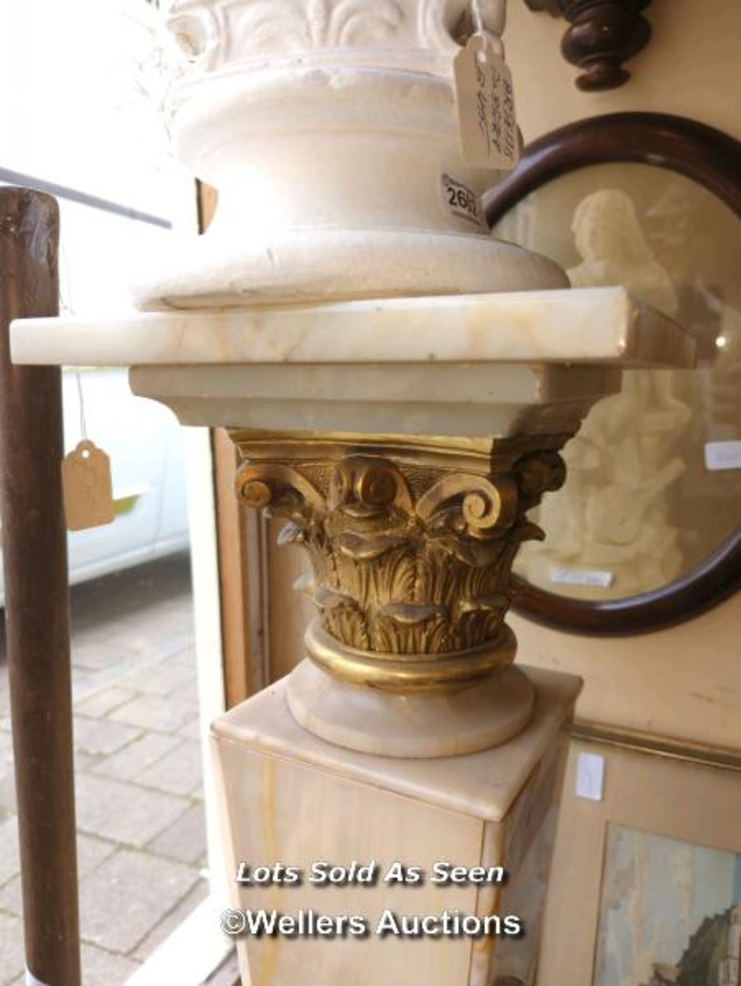 *20TH CENTURY GILT MOUNTED MARBLE TORCHERE, 100CM / LOCATED AT VICTORIA ANTIQUES, WADEBRIDGE, PL27 - Image 2 of 3