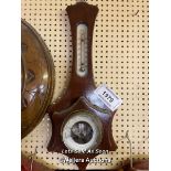 *SMALL BAROMETER IN WOODEN FRAME / LOCATED AT VICTORIA ANTIQUES, WADEBRIDGE, PL27 7DD