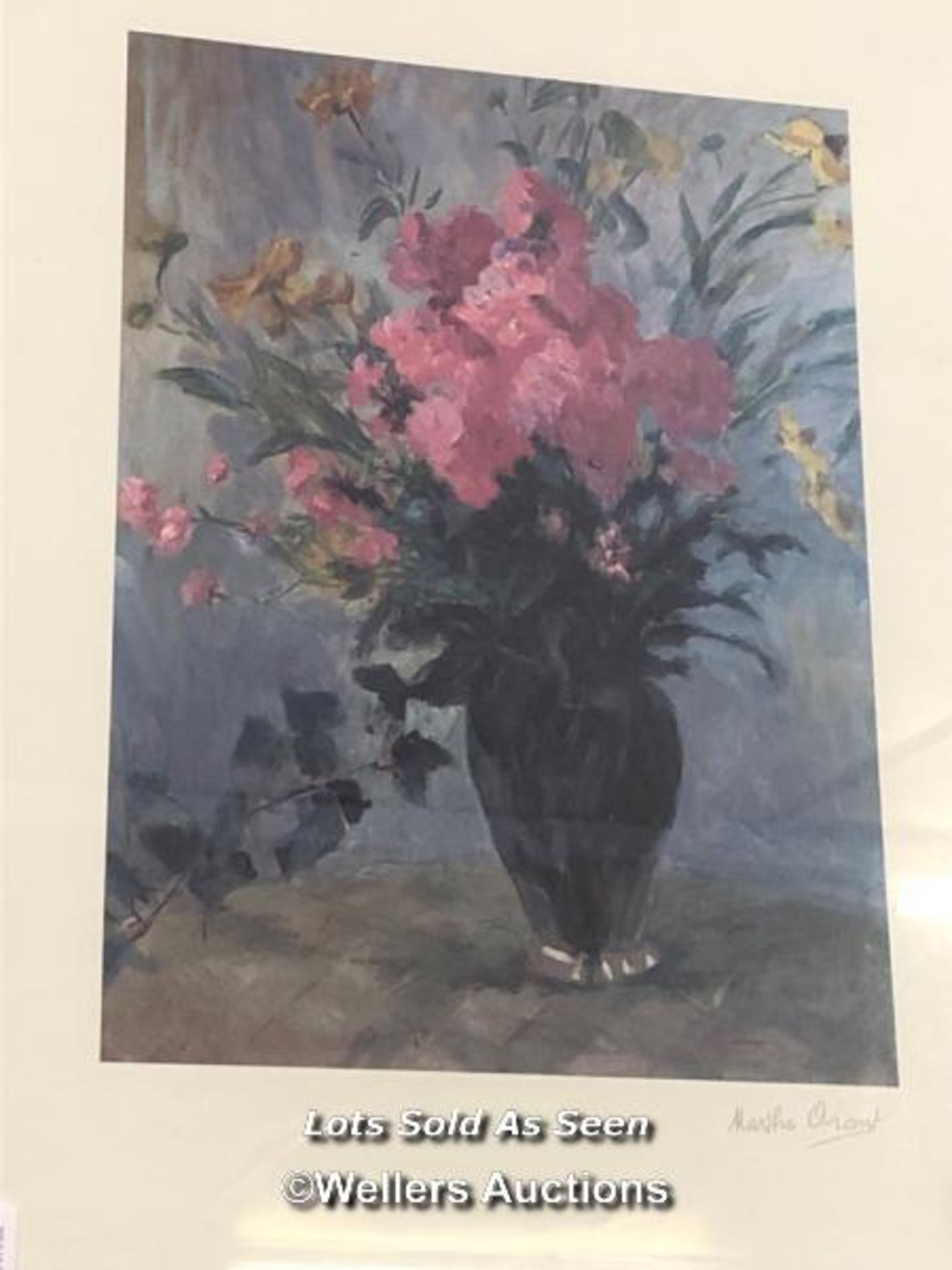 *FRAMED AND GLAZED FLORAL PRINT, 53 X 63.5CM / LOCATED AT VICTORIA ANTIQUES, WADEBRIDGE, PL27 7DD - Image 2 of 3