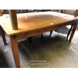 LARGE FARMHOUSE KITCHEN TABLE, 71 X 42 X 30 INCHES / LOCATED AT VICTORIA ANTIQUES, WADEBRIDGE,
