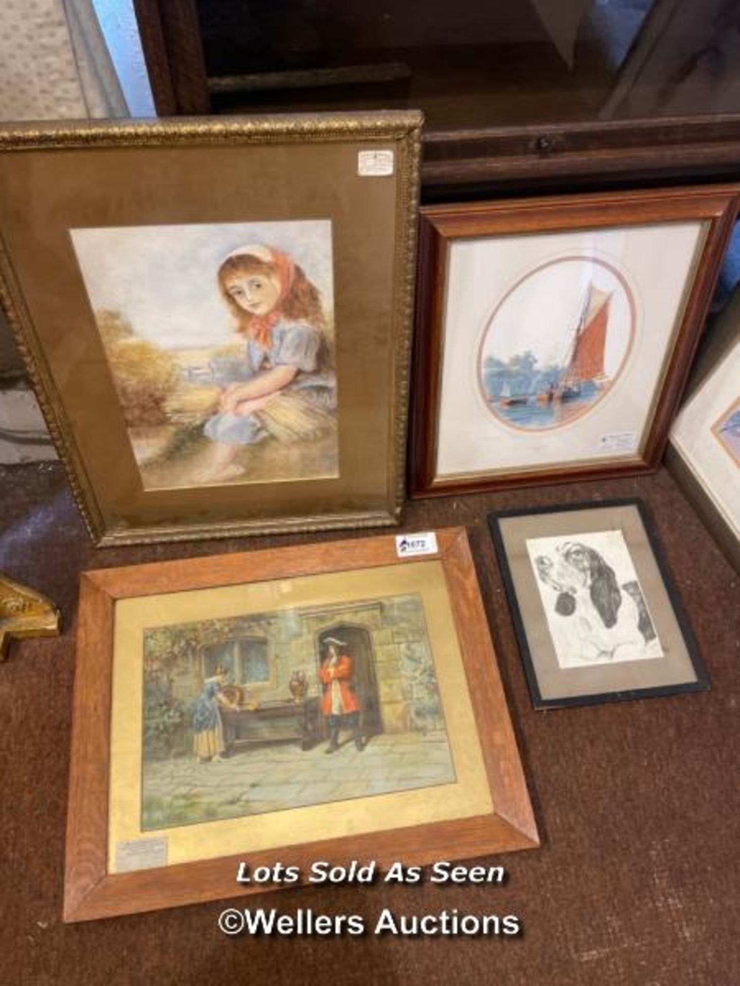 *FIVE ASSORTED FRAMED AND GLAZED PICTURES AND PRINTS / LOCATED AT VICTORIA ANTIQUES, WADEBRIDGE, - Image 3 of 3