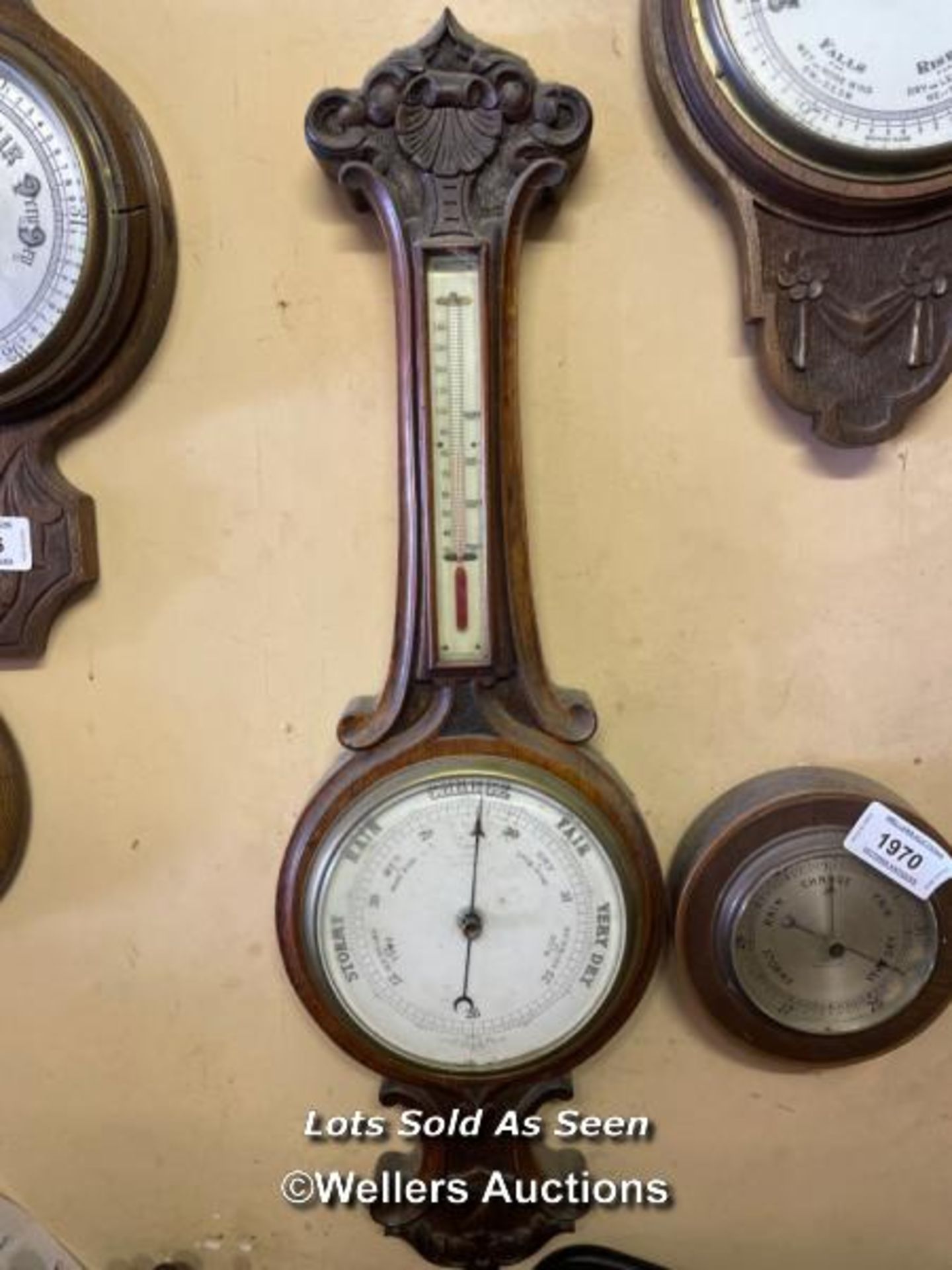 *BANJO BAROMETER BY LUCAS, SOUTH NORWOOD / LOCATED AT VICTORIA ANTIQUES, WADEBRIDGE, PL27 7DD