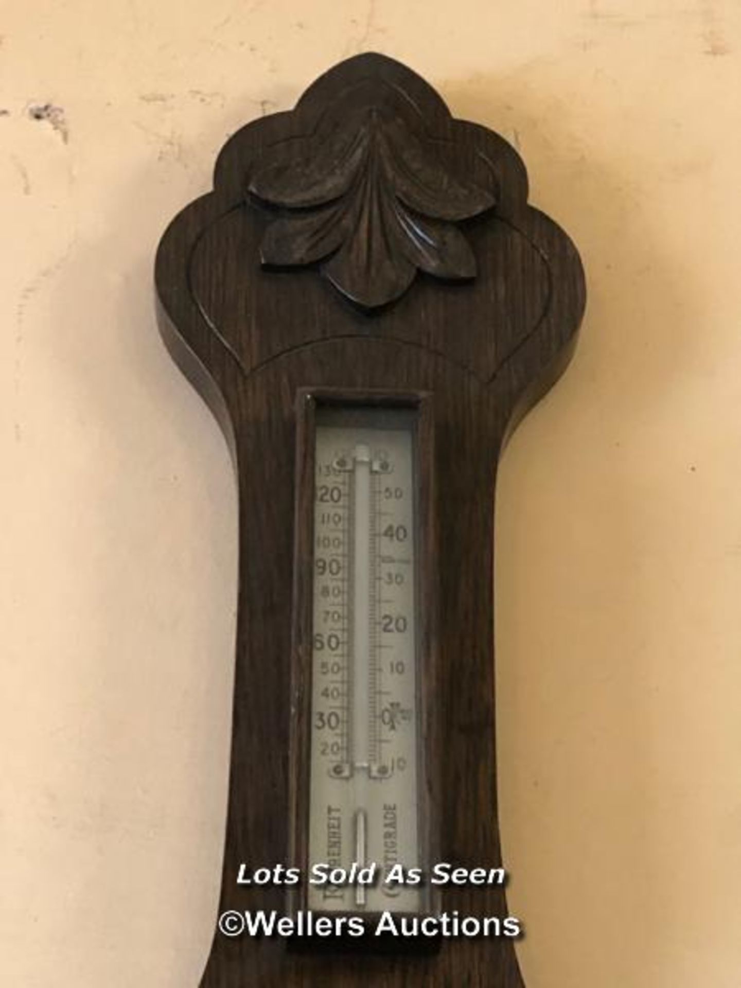 *OAK ANEROID BAROMETER / LOCATED AT VICTORIA ANTIQUES, WADEBRIDGE, PL27 7DD - Image 3 of 3