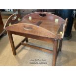 *MAHOGANY AND BRASS BUTLER'S TRAY ON SEPARATE STAND / LOCATED AT VICTORIA ANTIQUES, WADEBRIDGE, PL27