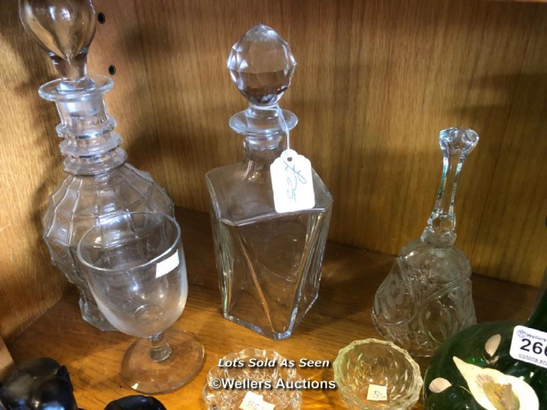 *SHELF OF GLASSWARE INCL. DECANTERS AND VASES / LOCATED AT VICTORIA ANTIQUES, WADEBRIDGE, PL27 7DD - Image 2 of 2