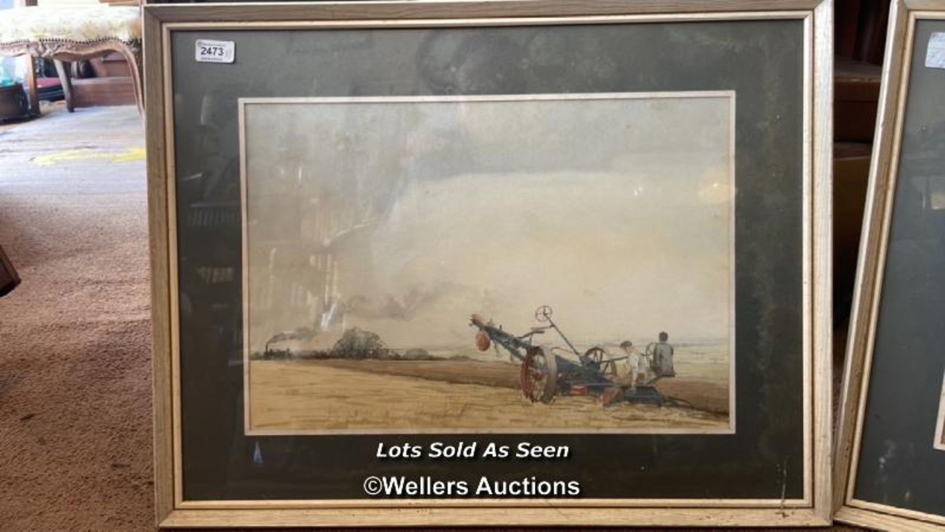 *DAVID GREEN, PAIR OF AGRICULTURAL WATERCOLOURS, ONE WITH TRACTION ENGINE, SIGNED, DATED 1971, 33 - Image 2 of 7