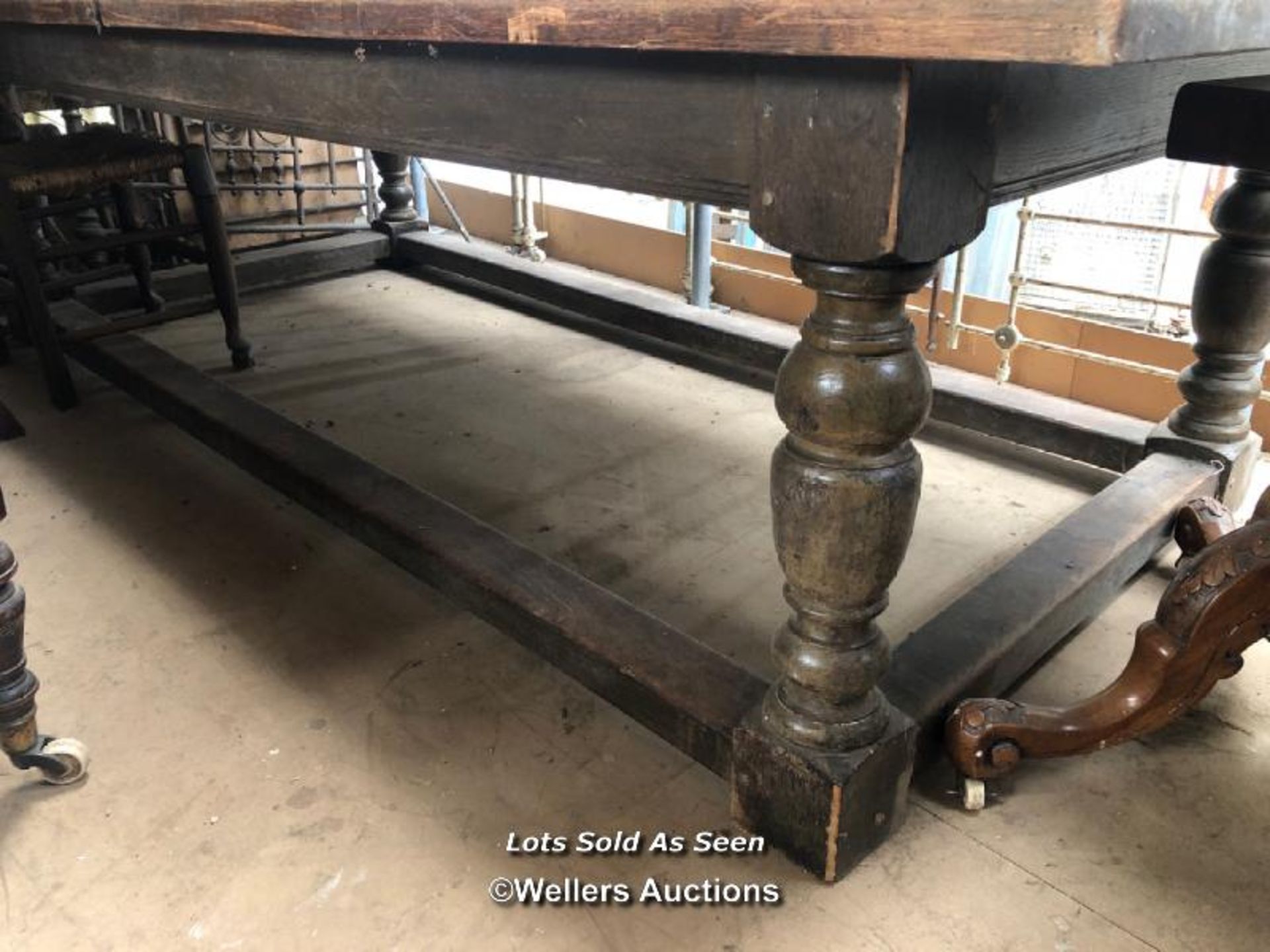 LARGE REFECTORY TABLE, 102 X 47 X 29.5 INCHES / LOCATED AT VICTORIA ANTIQUES, WADEBRIDGE, PL27 7DD - Image 3 of 3