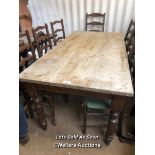 LARGE OAK REFECTORY TABLE, 72 X 36 X 30.5 INCHES / LOCATED AT VICTORIA ANTIQUES, WADEBRIDGE, PL27