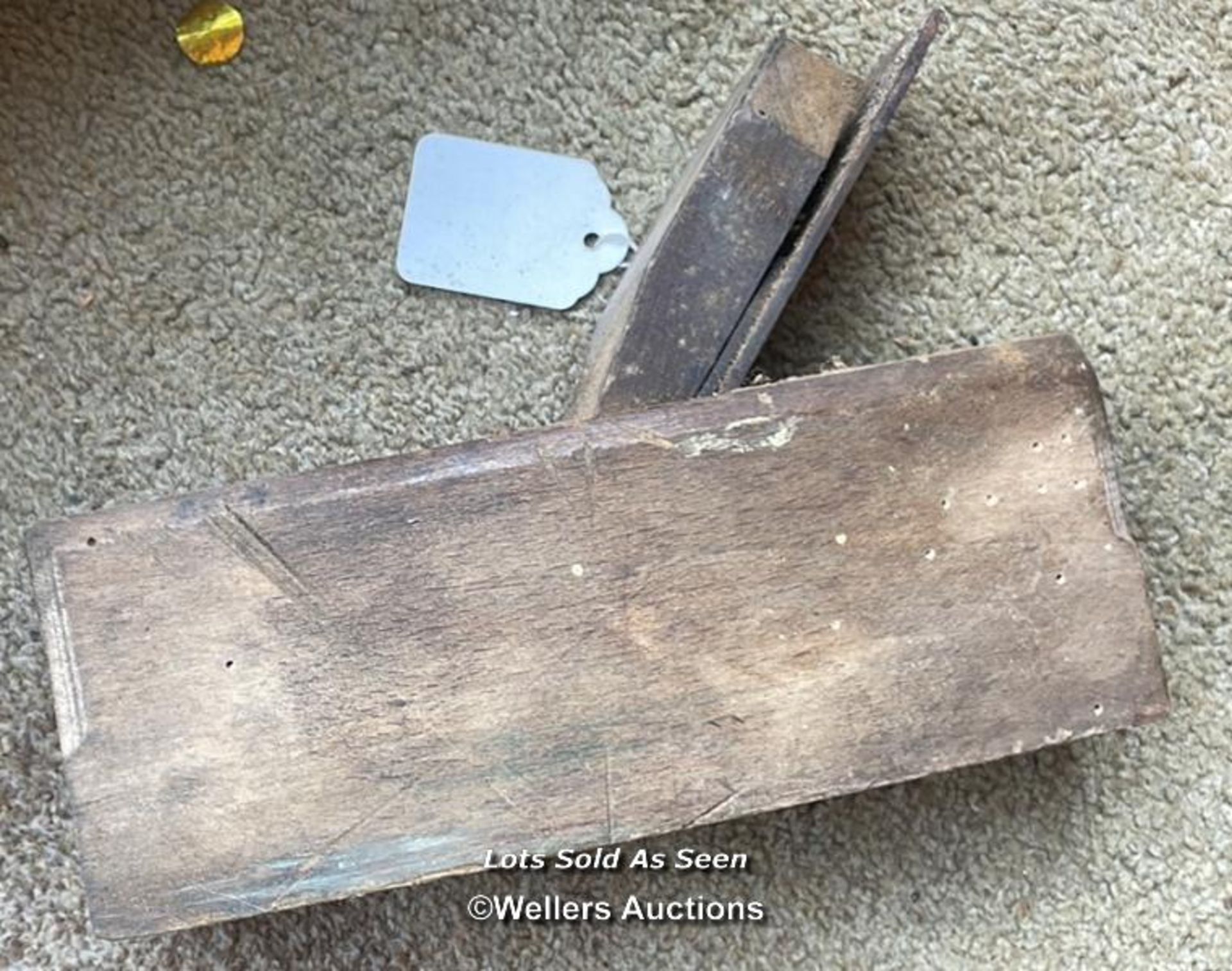 *WOODEN WOODWORK TOOLS, METAL BOOT SCRAPER, BRASS PUMP, ETC / LOCATED AT VICTORIA ANTIQUES, - Image 6 of 6