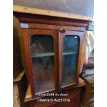 CABINET TOP WITH TWO GLAZED DOORS, 31 X 14 X 41 INCHES / LOCATED AT VICTORIA ANTIQUES, WADEBRIDGE,
