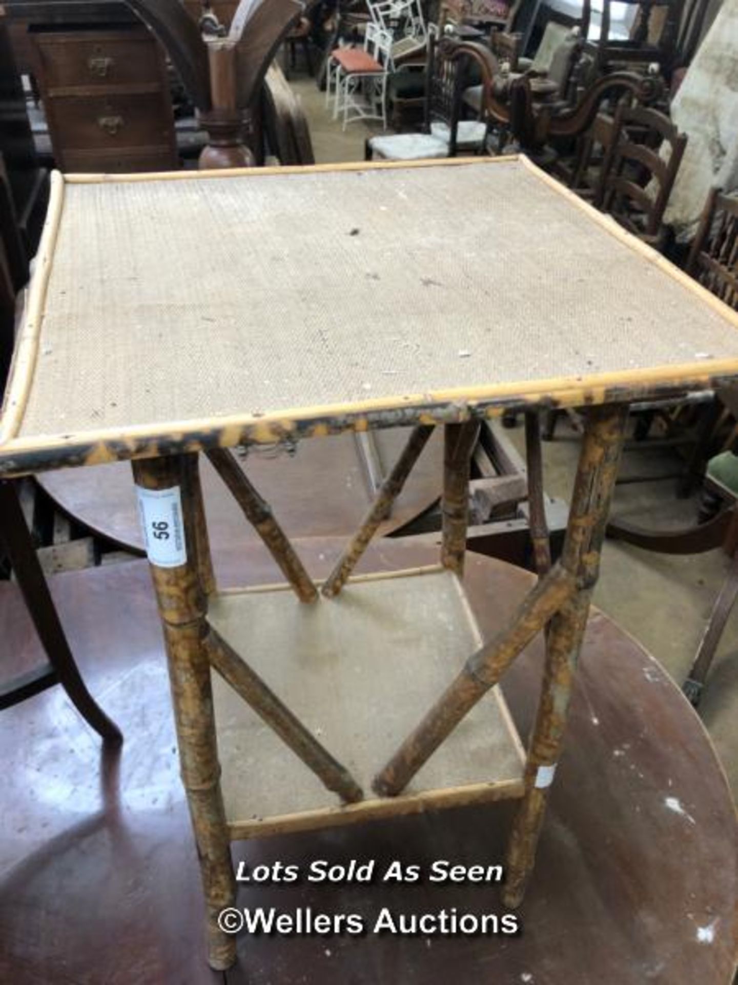 SQUARE BAMBOO SIDE TABLE, 18 X 18 X 28 INCHES / LOCATED AT VICTORIA ANTIQUES, WADEBRIDGE, PL27 7DD - Image 2 of 2