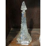 *HOBNAIL CUT SCENT BOTTLE WITH SILVER MOUNT / LOCATED AT VICTORIA ANTIQUES, WADEBRIDGE, PL27 7DD