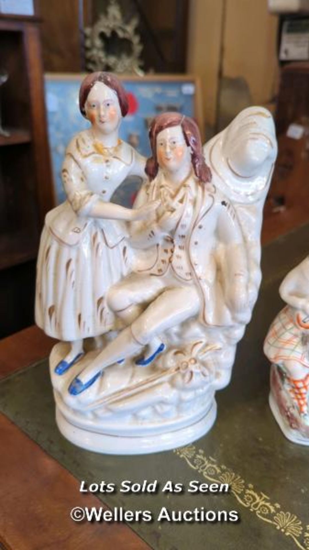 *THREE STAFFORDSHIRE FLATBACK FIGURES / LOCATED AT VICTORIA ANTIQUES, WADEBRIDGE, PL27 7DD - Image 2 of 4