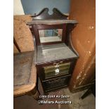 VICTORIAN MUSIC CABINET, 18 X 16 X 47.5 INCHES / LOCATED AT VICTORIA ANTIQUES, WADEBRIDGE, PL27 7DD