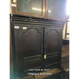 OAK CUPBOARD TOP WITH TWO DOORS, 42 X 11 X 40 INCHES / LOCATED AT VICTORIA ANTIQUES, WADEBRIDGE,