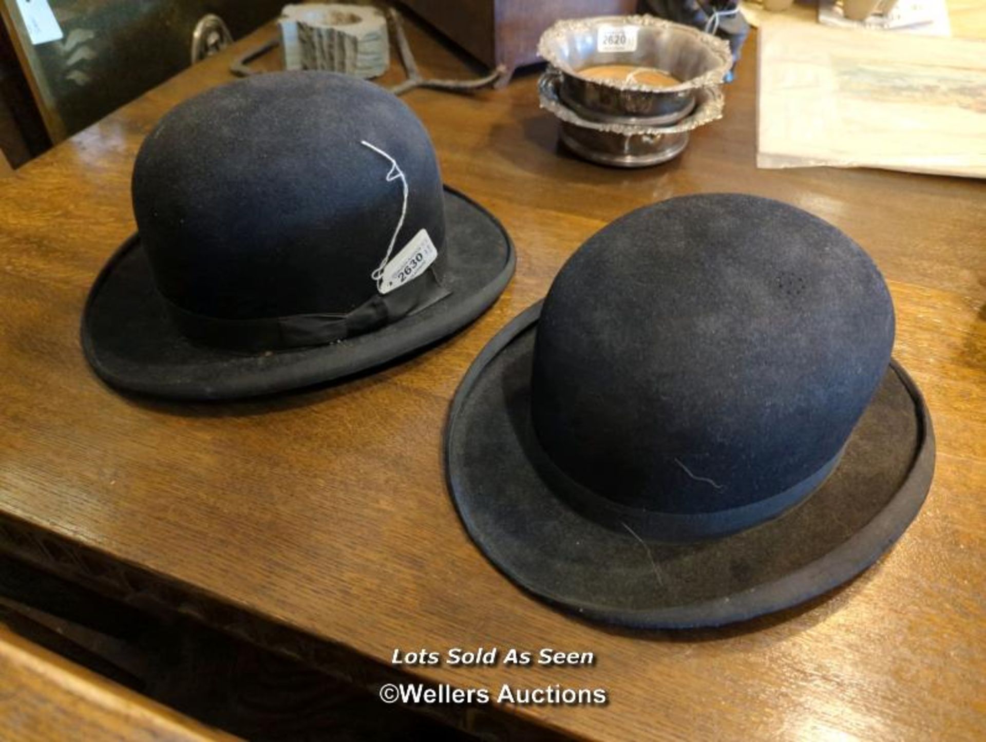 *POTE & SONS BOWLER HAT AND A SIMILAR EXAMPLE BY FALCON / LOCATED AT VICTORIA ANTIQUES,