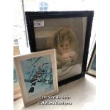 *FIVE VARIOUS FRAMED PICTURES AND PRINTS / LOCATED AT VICTORIA ANTIQUES, WADEBRIDGE, PL27 7DD