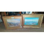 *TWO FRAMED AND GLAZED WATERCOLOURS, ONE OF A RURAL SCENE, 39 X 26CM, THE OTHER 43 X 25CM /