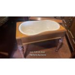 *VICTORIAN WALNUT BIDET WITH CERAMIC LINER / LOCATED AT VICTORIA ANTIQUES, WADEBRIDGE, PL27 7DD