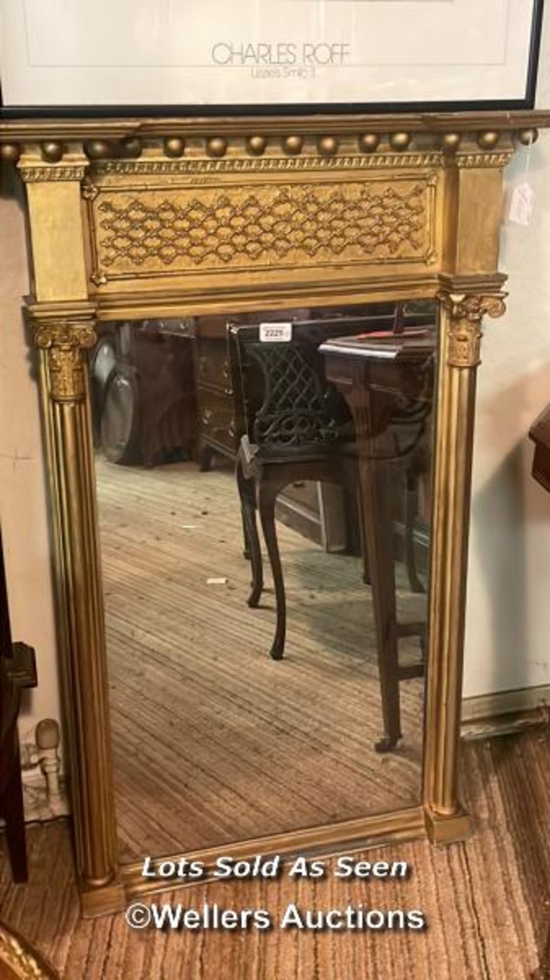 *RECTANGULAR GILT PIER GLASS, 100CM / LOCATED AT VICTORIA ANTIQUES, WADEBRIDGE, PL27 7DD